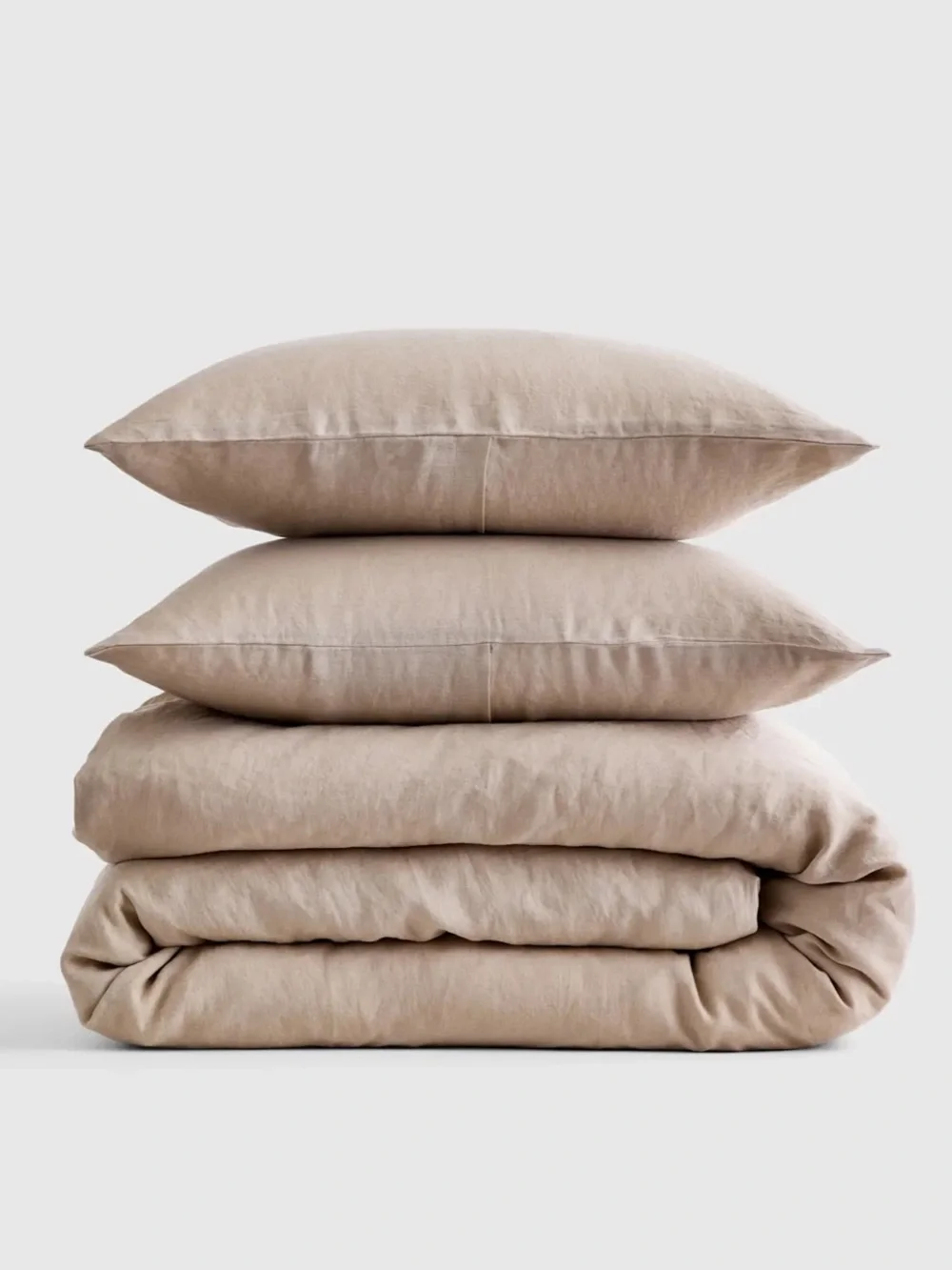 QUINCE European Linen Duvet Cover King Cal King Set Toffee 122